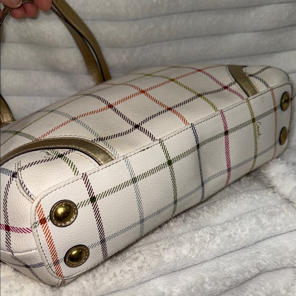Coach Peyton Tattersal Tote, EUC - Picture 9 of 15